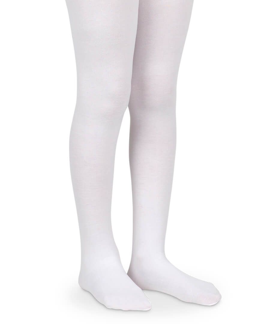 Kellys Kids White Cotton Nylon Spandex Footed Tights Girl Sz.L (9-11 yrs)