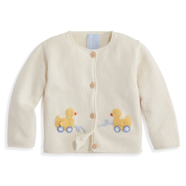 Applique | Toddler Cardigan Sweater For Crocheted Girl Duckie