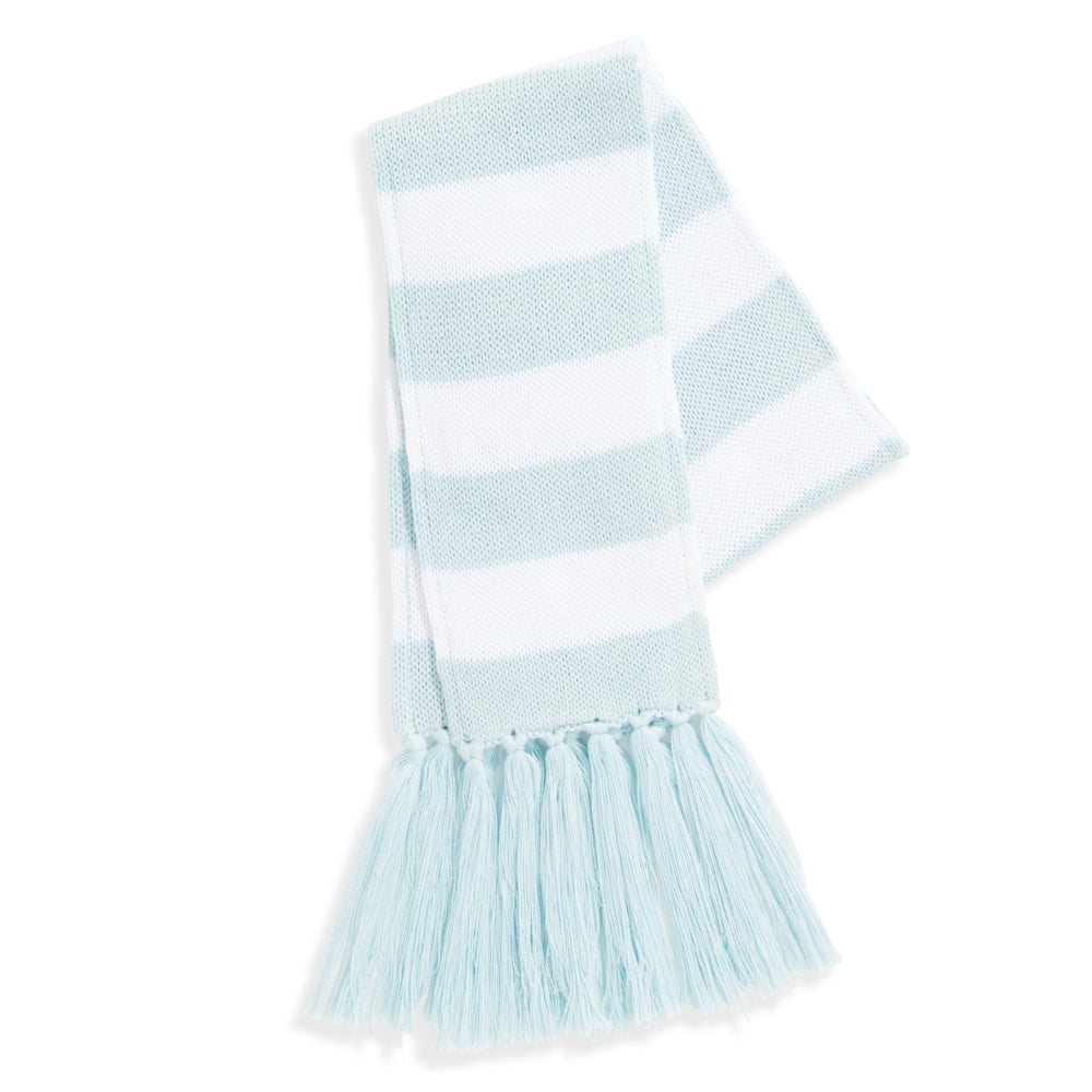 Striped Knit Scarf -- Blue/Blue Stripe Light